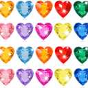 Niceup 60pcs Heart Gems Fake Diamond Diving Pool Toys 1.57in Small Crystal Acrylic 3D Heart Shape Gemstones for Priness Mermaid Treasure Hunt Wedding Party Favors