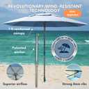 Handy Beach Umbrella & Anchor System, Large 7ft Silver Coated UPF 55 Canopy, 10 Second Installation, Wind Resistant, Durable, Lightweight, Comfortable Dual Pocket Bag Included