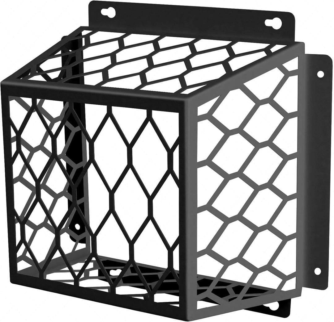 Dryer Vent Bird Guard  Steel Exhaust Vent Cover for 3" to 4" Dryer & Bathroom Vents, Keeps Birds and Small Animals Out, Galvanized Metal Cage, 7"x7"x5" (Black-1PCS)