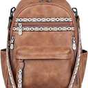 FADEON Small Backpack Purse for Women Designer PU Leather Roomly Mini Backpacks Multi Pocket Fashion Shoulder Backpack