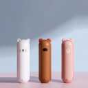 Travel Lint Roller Mini, Cute Bear Resuable Lint Rollers for Pet Hair Extra Sticky, Washable Cat Dog Hair Remover for Cloth, Car, Furniture (White)