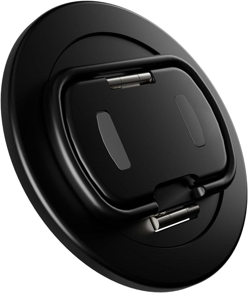 SEMBO Magnetic Phone Ring Holder with Kickstand for MagSafe, Two-Sided Magnet, 360 Rotation Comfortable Flip Out Silicone Plate Finger Grip Gym Accessories for iPhone 17 Pro Max 16 15 14 13 12(Black)
