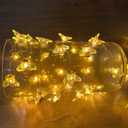 Honeybee Fairy String Lights, 40LED Bee String Light Plug in with 8 Modes Remote Control, Waterproof Novelty Decorative Light String for Outdoor Indoor Party Wedding Garden Christmas