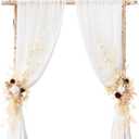 Ling's moment Wedding Arch Flowers for Wedding Ceremony Arrangement Decor, 2 Pcs Fake Flowers Swag Floral Garland Decoration, 2pcs Drapes Kit, Backdrop Stand for Party Wedding Gifts|Beige