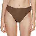 Bellecarrie Women's High Cut Full Coverage Bikini Bottoms, Khaki, XS