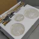 Fiqevs Dimmable 3 Globe Floor Lamp - Mid Century Modern Gold Standing Lamp with Frosted Glass Shade & LED Bulbs for Living Room, Bedroom, Office