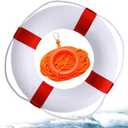 Child Pool Life Ring Buoy Life Preserver Ring with Lifesaving Rope Reflective Tape Yard Wall Decoration 10.6"/19.68" (Red)