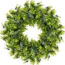 28'' Boxwood Wreath for Front Door, Spring Wreaths for Outdoor Indoor Decor