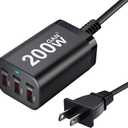 200W USB C Charge Block,6 Port PD 100W 65W 45W GaN Charger,Multi Port Fast Charging Station Hub for Multiple Devices,MacBook,iPad,iPhone,HP DELL Laptop,Galaxy Android Cell Phone