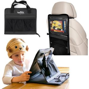 CozyCase - The Ultimate 3-in-1 Kids Convertible Travel Tablet Bag - Perfect Accessory for Car & Home - Black