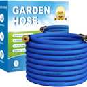 Flexible Garden Hose Water Pipe: 50FT Water Hose with Solid Brass Fittings, Durable No Kink Water Hose Flexible Hose for Gardening Lawn Car Pet Washing, Blue