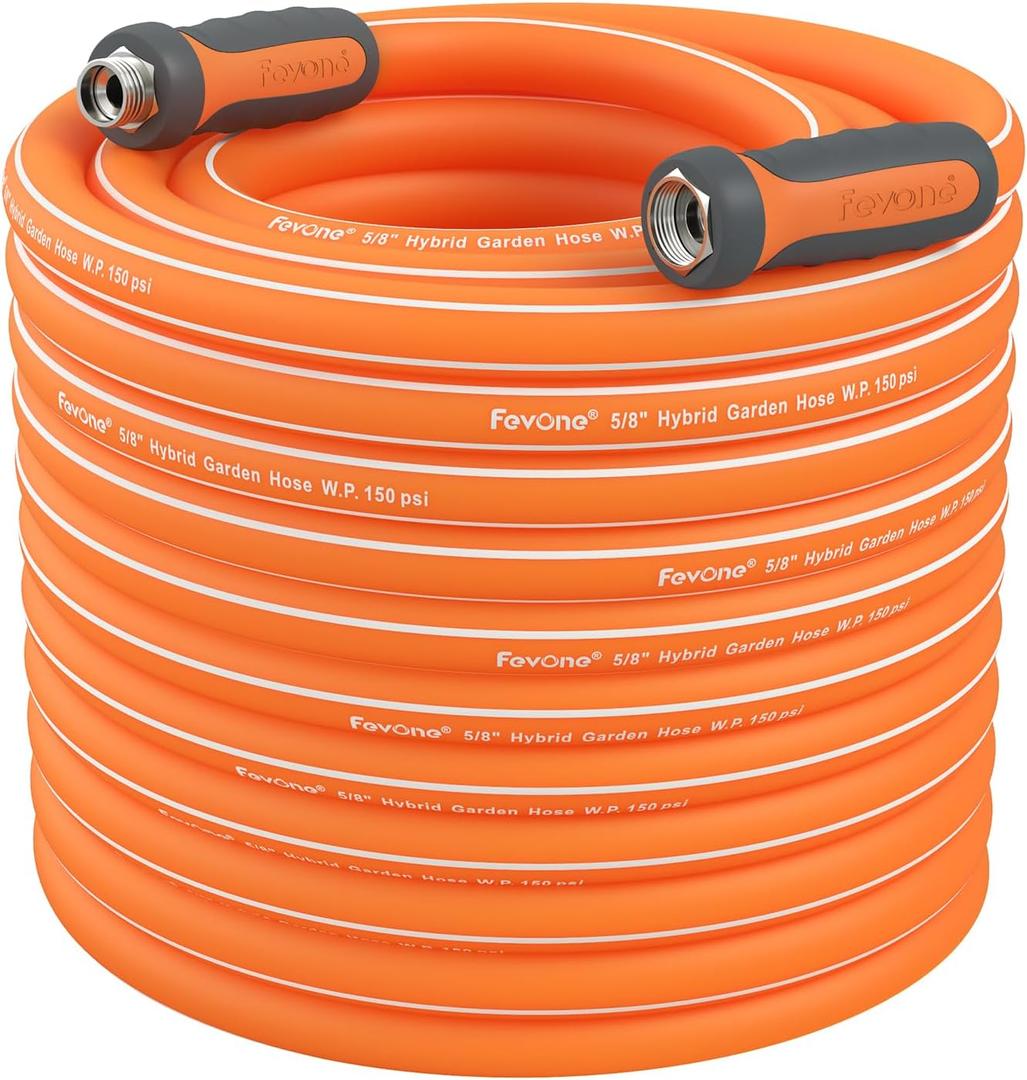 Fevone 105 ft Kink Free Garden Hose with Swivel Handle, All Weather Flexible, Heavy-Duty & Durable, Leak-Free Connection
