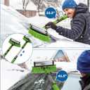JOYTUTUS 41.5IN Extendable Snow Brush and Ice Scraper, 270Pivoting Snow Scraper Brush for Car Windshield, Telescoping Ice Scraper, Foam Grip, Heavy Duty Snow Remover for Cars, Trucks, SUV (Green)