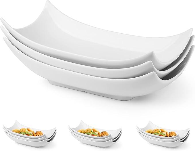 LAUCHUH Decorative Bowl Serving Platter White Serving Dishes Decorative Centerpiece Deep Serving Bowl Serving Dishes and Platters 12-Inch Set of 1 for Thanksgiving, Christmas, Party