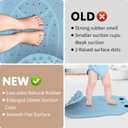 Upgraded Bathtub Mat Non Slip, Kids Bath Mat 30"x 18", Bath Mat for Tub Non Slip with Strong Suction and Textured Surface, Natural Rubber Latex Free PVC Free Safe for Baby, Frog Pattern, Blue