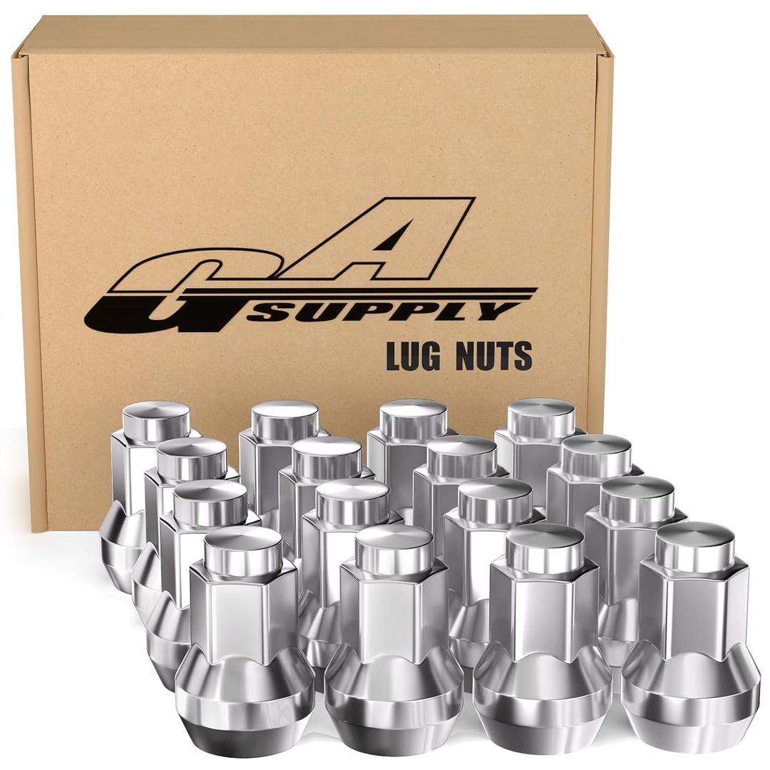 GAsupply ATV 10x1.25 Lug Nuts 14mm Hex, 10x1.25mm Closed End Acorn Tuner Chrome Lug Nut 1.2" 30mm Tall Conical Seat 60 Degree for Aftermarket Wheels, 16 Pcs (Silver)