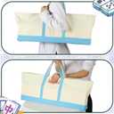 Mahjong Bag for Tiles and Racks Empty American Mahjong Tiles Carrying Tote 31.5 x 12 x 4 Inches Canvas Tile Games Accessories Gifts for Card Pushers Rack Mat Carrying (Case Only) (Blue)