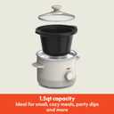 bella 1.5qt Manual Non-Toxic Slow Cooker with 3 Heat Settings, Oatmilk, 1.5 Quarts