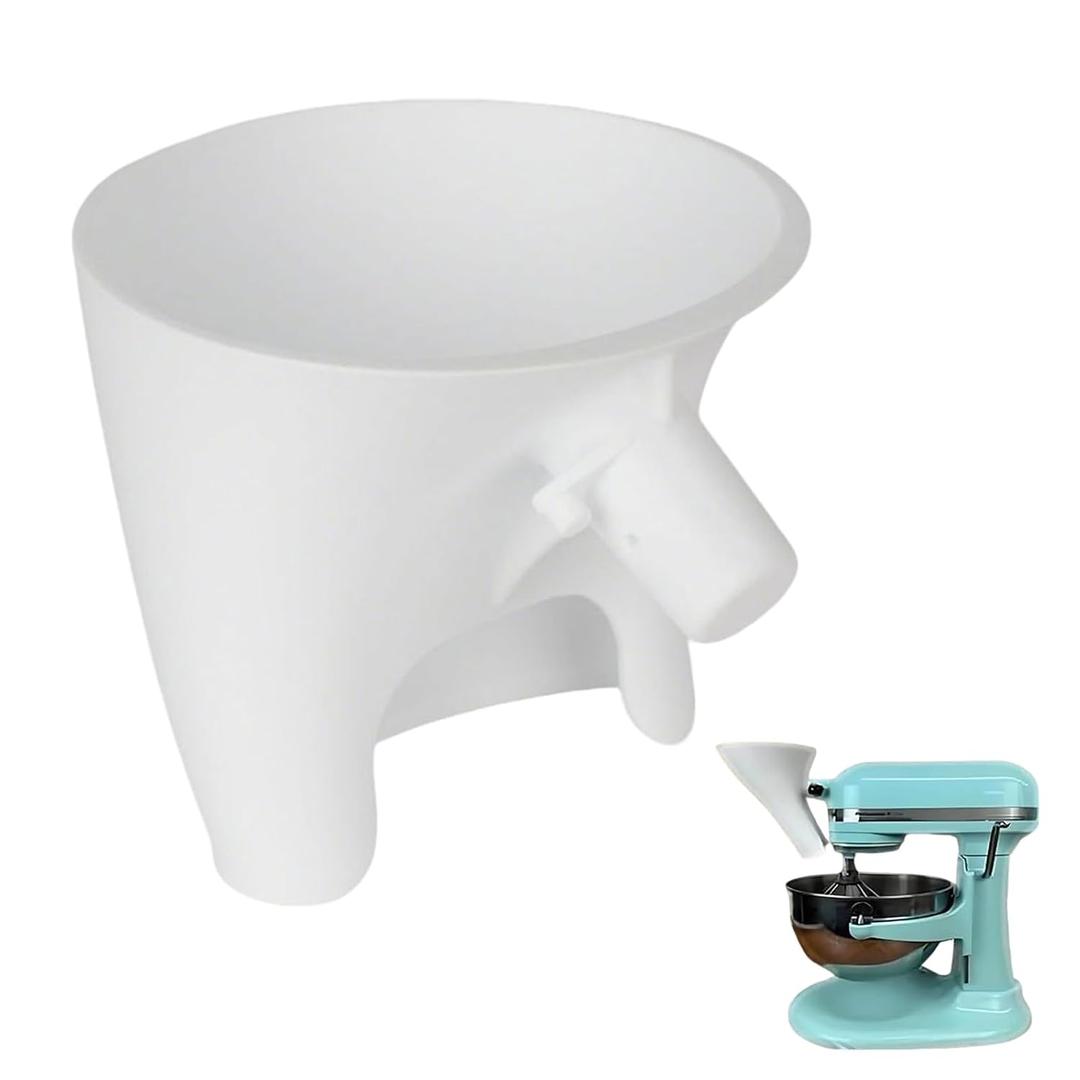 Flour Funnel for Kitchen Aid Mixer ：Stand Mixer Attachment for KitchenAid Artisan KSM150/5QT – Mess-Free Pouring for Flour & Egg Liquid, Ideal for Home Bakers（White）