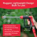 Pocket Hose Arrow, AS SEEN ON TV, Customizable Spray Nozzle from Powerful Jet Stream Cleaning to Gentle Garden Watering, Flow Force Tech, 4 Precision Tips, Rust-Resistant, Non-Slip Grip, Car Wash