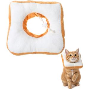 Adjustable Cat Cone Soft Cat Recovery Collar Kitten Cones After Surgery Neutering Toast Pet Neck Strap to Stop Licking Lightweight Comfortable Elizabethan Collar for Puppies Kitten Adult Cats