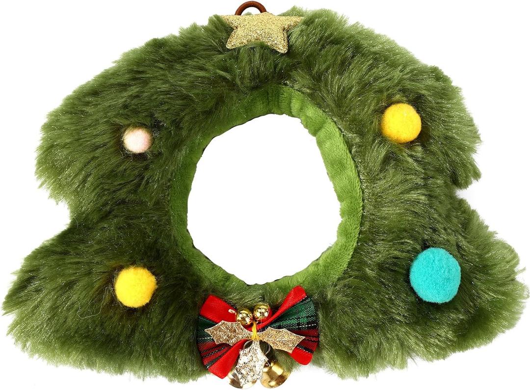 Christmas Tree Hat for 6.67in/17cm Doll, Green Cute Doll Christmas Outfit Festive Holiday Costume Clothes Headwear for Play & Display Accessories
