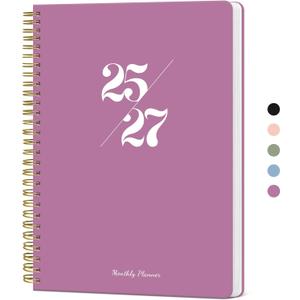 2 x Monthly Planner 2025-2027, 2 Year Months Planner Calendar 2025-2027, July 2025 - June 2027, 7" x 10", 25-27 Monthly Calendar Planner, 24 Months, Perfect for School Office Home Planning - Purple