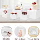 6 PCS Buffet Risers and Stands, White Acrylic Display Stands, Dessert Stands for Table, Food Display Risers for Party, Catering, Wedding, Jewelry & Collectibles Display (10" 9" 8" 7" 6" 5")