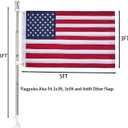 American flag with Pole, Flag poles Kit Embroidered USA Flag | 3x5 Ft | Includes 5 FT Heavy Duty Tangle Free Flagpole & Adjustable 180 Bracket for Indoor/Outdoor