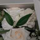 Ling's Moment 2Pcs Wedding Shoulder Corsage Artificial Flowers, Girl/Mother Homecoming/Prom Corsages Wristlet Decor, White Ivory Greenery