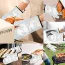 ANNA QUEEN Oven Mitts Set of 2 with Clear Silicone Shell and Panda Print Cotton Lining, Heat Resistant Kitchen Oven Gloves Pot Holders