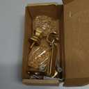 TONIAL Curtain Rod 32 to 58 Inch(2.6 to 4.8 ft), Splicing Adjustable 3/4 Single Rods for Windows 20 to 53 Inch(1.7 to 4.4 ft) Decorative Drapery Rod with Translucent Diamond Finial, Gold