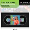 DUENPY Vinyl Record Display Frame 15.6x31.5 Inches Display Record Album and 12.5x12.5 Album Cover Art Wall Mount Double Black Mat