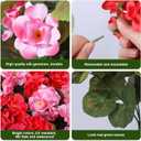 Artificial Geraniums Fake Flowers for Outdoors Decoration, 6 Bundles Silk Geraniums Flower UV Resistant Look Real Faux Plants for Front Door Garden Porch Planter Patio Balcony Yard Indoor Home, Mix