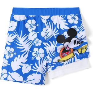 Disney Spiderman Boys Swim Trunks Summer Rash Guard Beach Shorts 2-9 Years | Disney Licensed Swim Shorts, Marvel Cars Mickey Toy Story Swimwear, UPF 50+ Sun Protection, Quick Dry & Breathable Clothes (Blue)