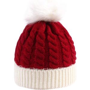 Yinxiang Jie Christmas Knitted Hat for Baby,Santa Hat for Kid Toddler Baby,Soft Warm Baby Beanie Knit Hat Red