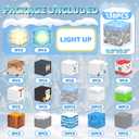 Magnetic Blocks - 138 PCS Magnetic Building Blocks Set with 3 Light-Up Blocks, STEM Construction Cubes Toys for Kids, Toddler Sensory Stacking Toys, Christmas Birthday Gift for Boys and Girls Ages 3+