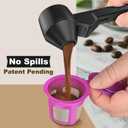 Coffee Scoop & Funnel for Reusable K Cup Refillable Coffee Pods, Coffee Measuring Spoon 2 Tablespoon Capacity, Scoop with Funnel for Ground Coffee, Protein Powder, Tea (Black, 1 Pack)