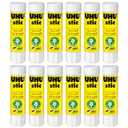 UHU Stic Glue Stick - Strong and Fast, Solvent Free Adhesive - Clear Application - 8g - Pack of 12