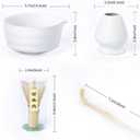 Matcha Whisk Set,Ceramic Matcha Set,with Ceramic Bowl,Bamboo Whisk&Holder,Scoop,Authentic Japanese Matcha,for Matcha Lovers,Gift for Family/Friend(Porcelain white)