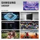 Samsung 43-Inch Class Crystal UHD U8000F 4K Smart TV (2025 Model) Endless Free Content, Crystal Processor 4K, MetalStream Design, Knox Security, Alexa Built-in