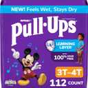 Pull-Ups Boys' Potty Training Pants, Size 3T-4T Training Underwear (32-40 lbs), 112 Count