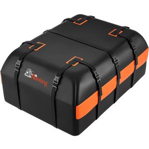 Car Rooftop Cargo Carrier - 21 Cubic Feet, 100% Waterproof Heavy Duty 840D Car Roof Bag for All Vehicles with/Without Racks - Anti-Slip Mat, 6 Door Hooks, Storage Bag, 2 Extra Straps (Black-21 Cubic Feet)