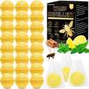 Bee and Wasp Repellent 24 Pack - Natural Peppermint Oil Wasp Repellent Balls, Bee and Wasp Deterrent for Outside Indoor Patio Garden Home, Quick and Easy Repel Bug Hornet, Pets Children Safe