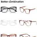 3-Pack Reading Glasses for Women, Style Frame Spring Hinge Readers Blue Light Blocking Glasses