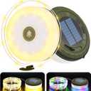 Siloon Solar Camping String Lights Outdoor, 2 in 1 Rechargeable Camping Lights with 5 Modes, 32.8Ft Waterproof Portable Camping Lights, Solar Powered and USB Charging, Tent Lights for Camping Hiking