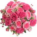 4 Bunches Peonies Artificial Flowers, Silk Peonies Flowers Fake Bouquet Faux Floral Arrangements for Centerpiece Table Wedding Party Home Decor (4, Rose Red & Pink)