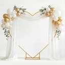 Novabright Gold 7ft Heart Arch Stand for Wedding, Metal Love Balloon Column Arch Frame with Base for Ceremony Backdrop Stand for Outdoor/Indoor Weddings, Proposal, Birthday, Bridal Shower Decoration