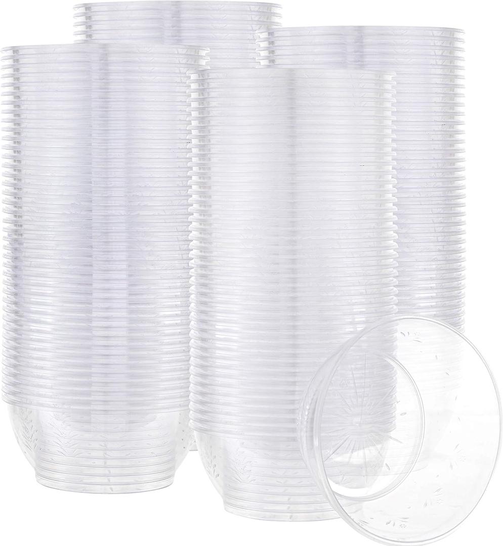 PLASTICPRO 6 oz Hard plastic Desert Bowls - Ice cream Bowls premium Quality Disposable Clear Bowl Pack of 200