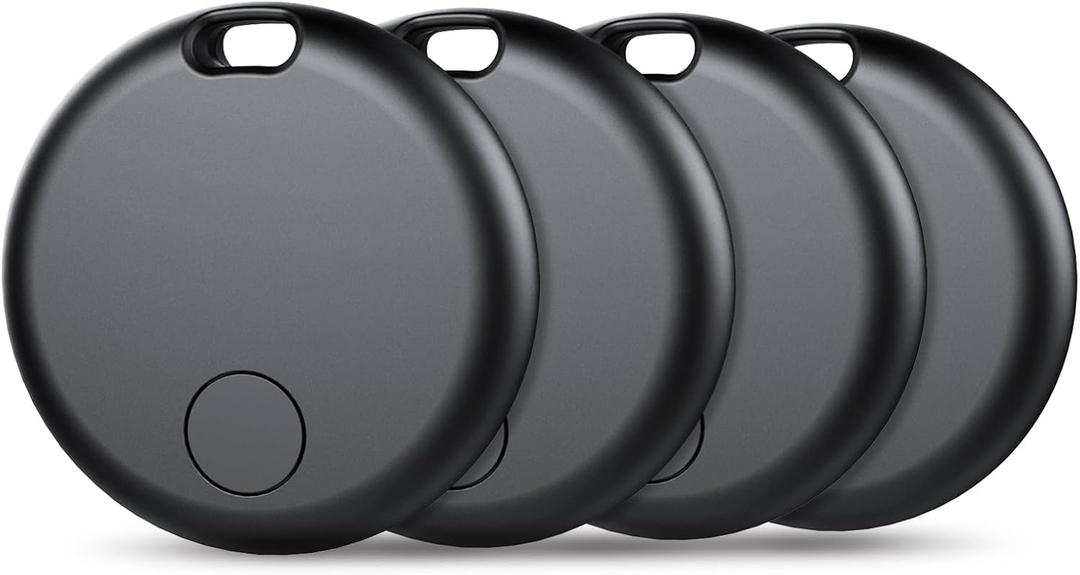 Air Tracker Tags-4 Pack: Smart Bluetooth Tracker, Item Finder Works with Apple Find My (iOS Only) App, Trakcer Tag Locator for Keys, Luggage, Satchel, weTag mini. (Not for Android Devices)